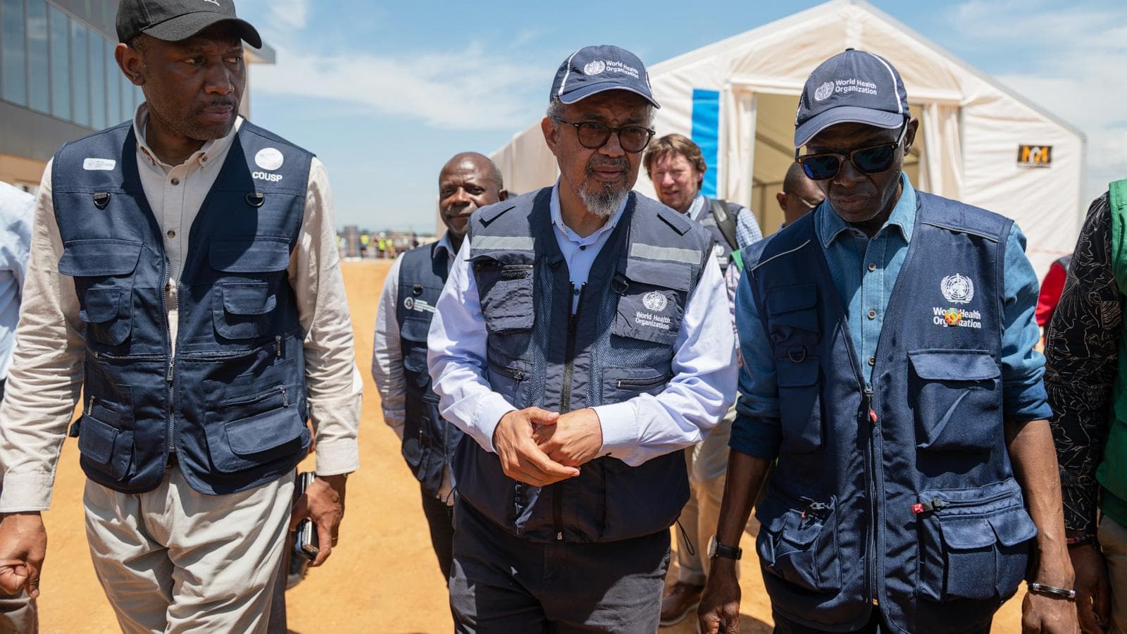 WHO Director-General Tedros Adhanom Ghebreyesus in Congo addressing Ebola outbreak.