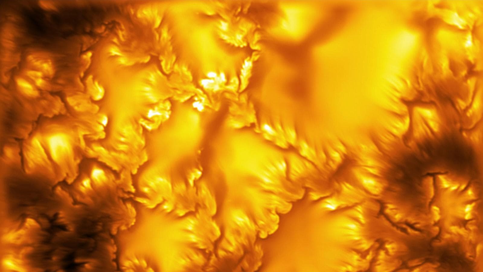 High-resolution image of the sun's surface captured by the Inouye solar telescope.