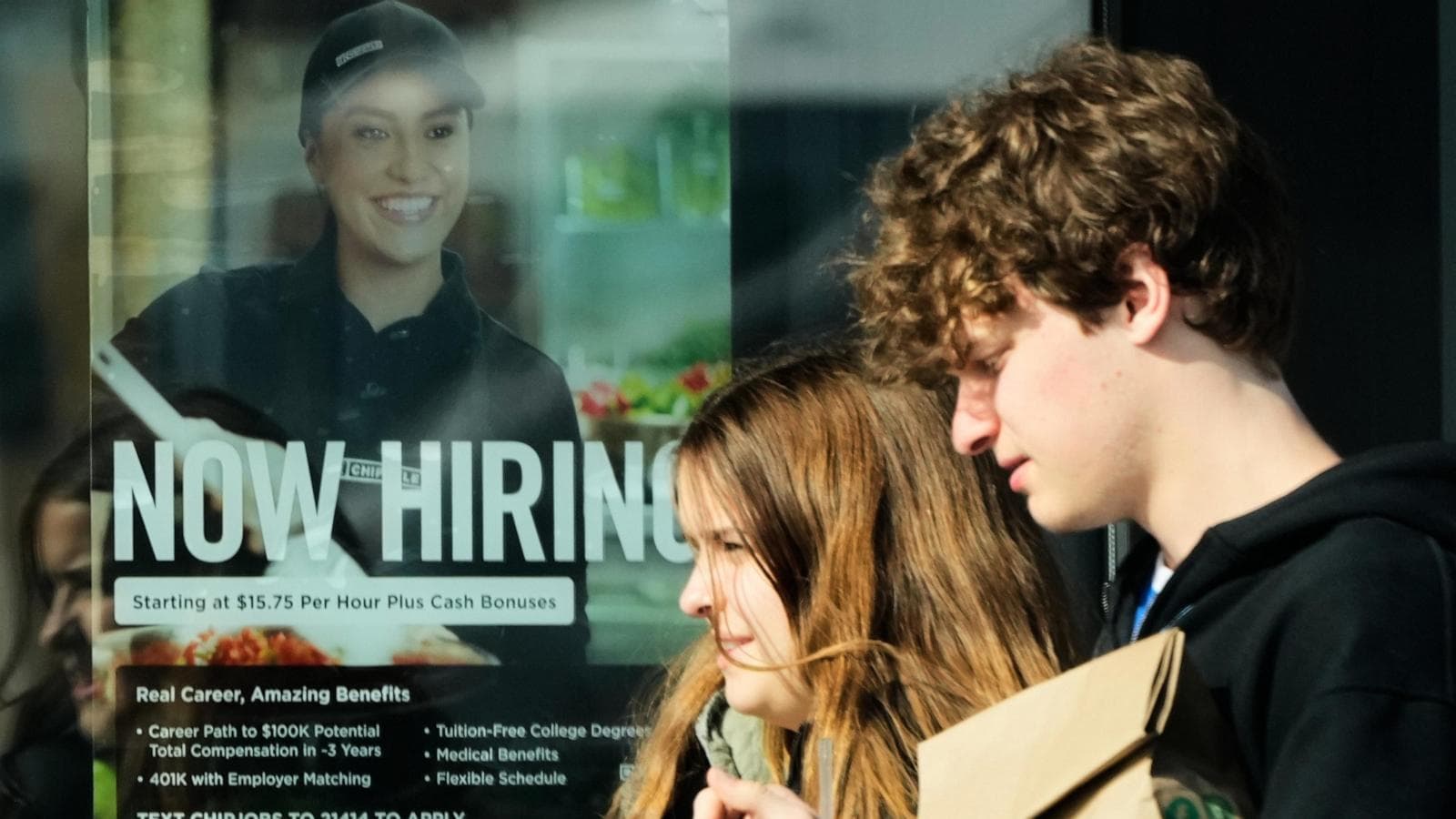 Graph showing U.S. job openings and hiring rates in March 2026