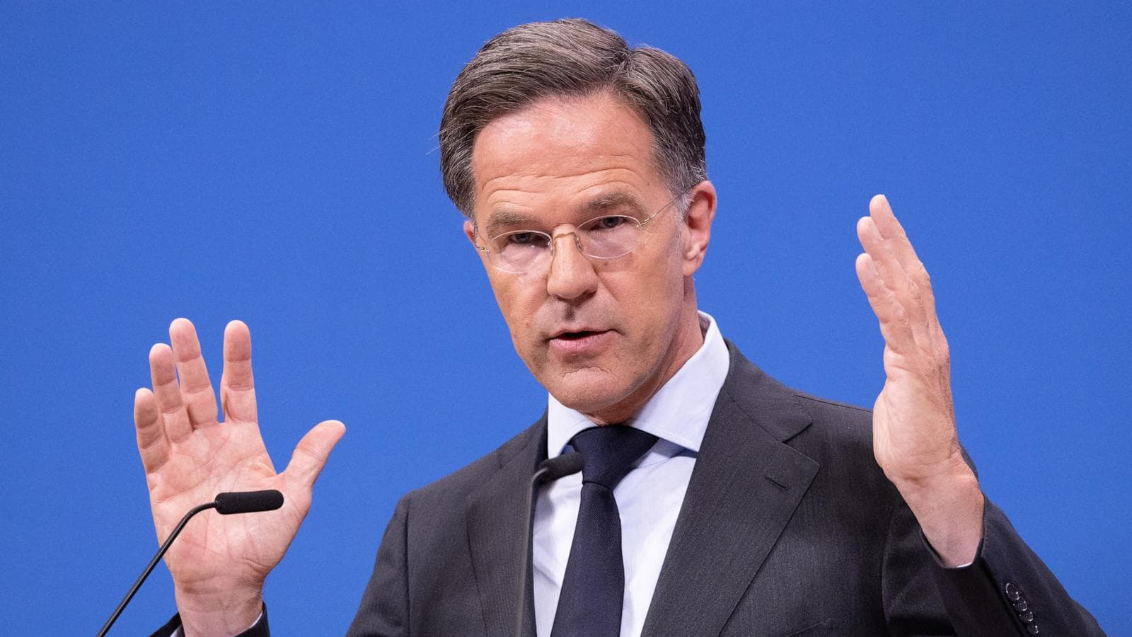 NATO Secretary-General Mark Rutte speaking at a press conference