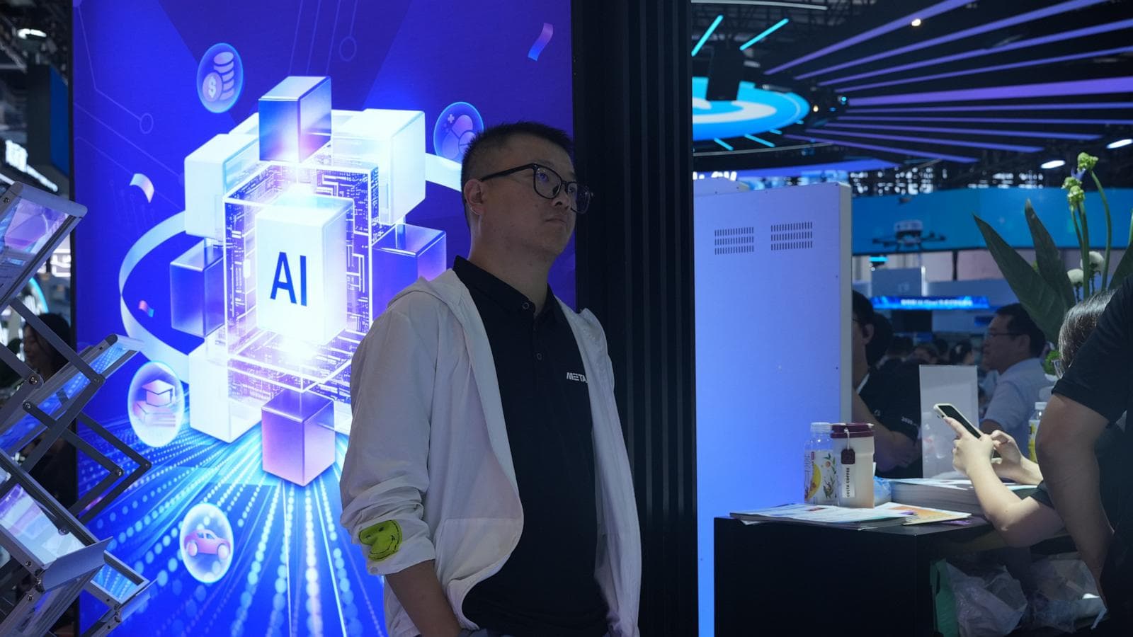Infographic comparing US and China AI governance models, highlighting tensions and implications for global standards.
