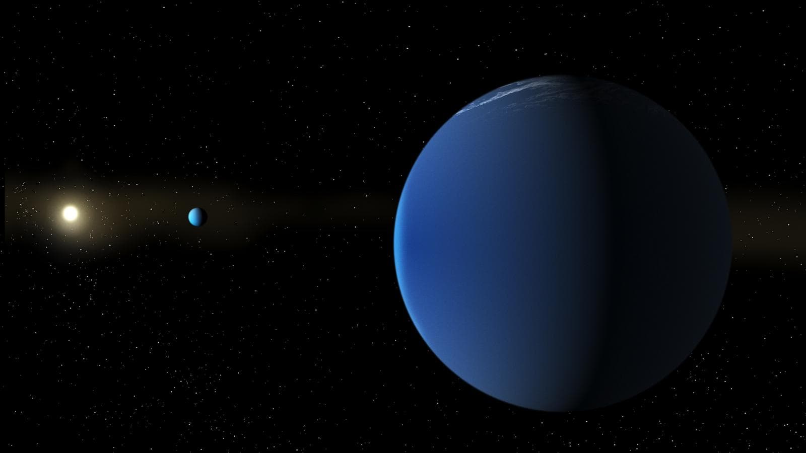 Illustration comparing the densities of TOI-791 b, TOI-791 c, and Jupiter.