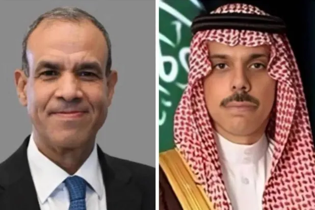Saudi and Egyptian flags symbolizing diplomatic relations