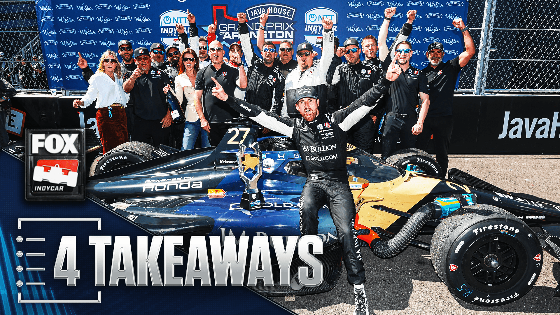 Kyle Kirkwood Wins Java House Grand Prix of Arlington and Takes NTT INDYCAR SERIES Points Lead