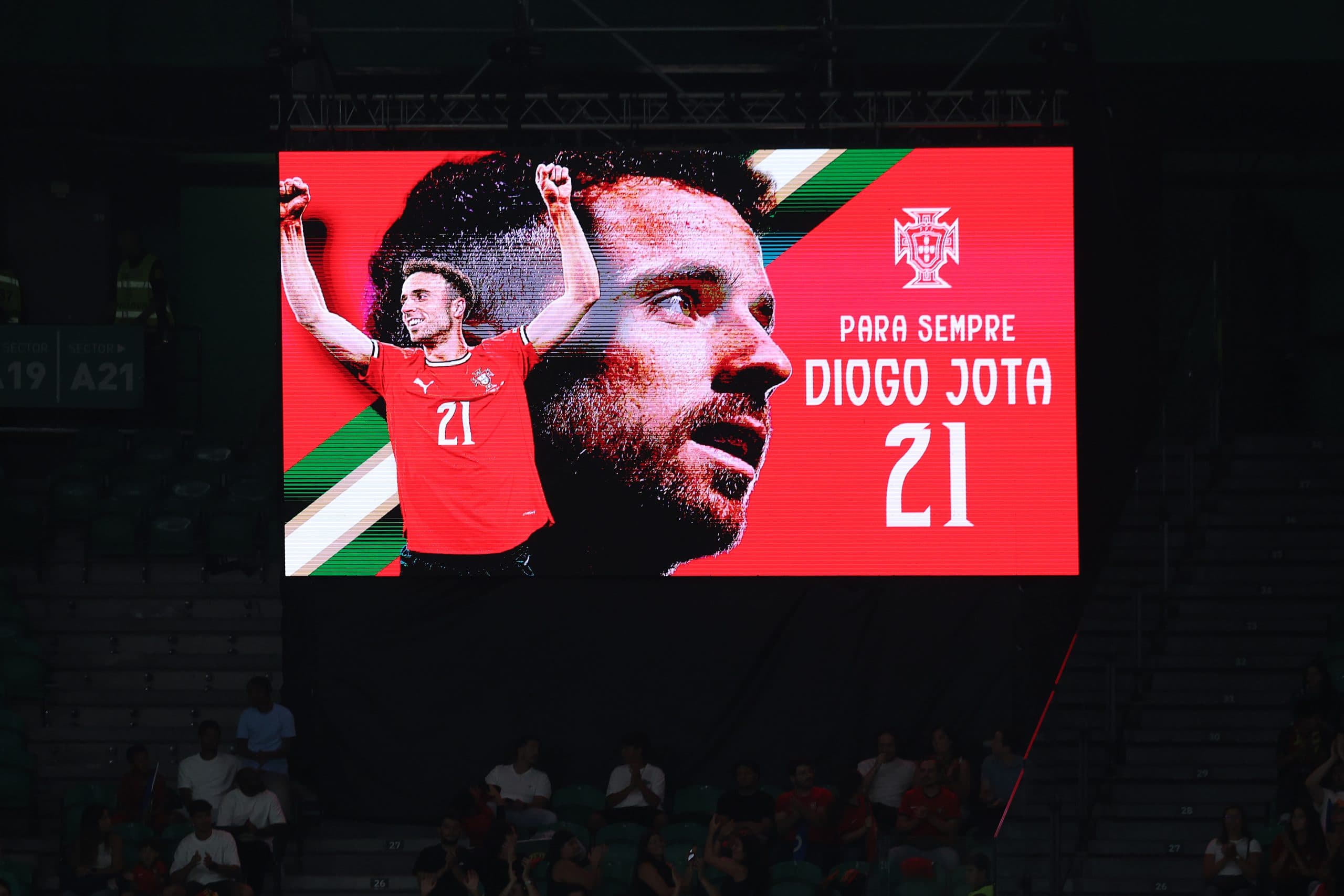 Portugal football team wearing wristbands in memory of Diogo Jota during the World Cup