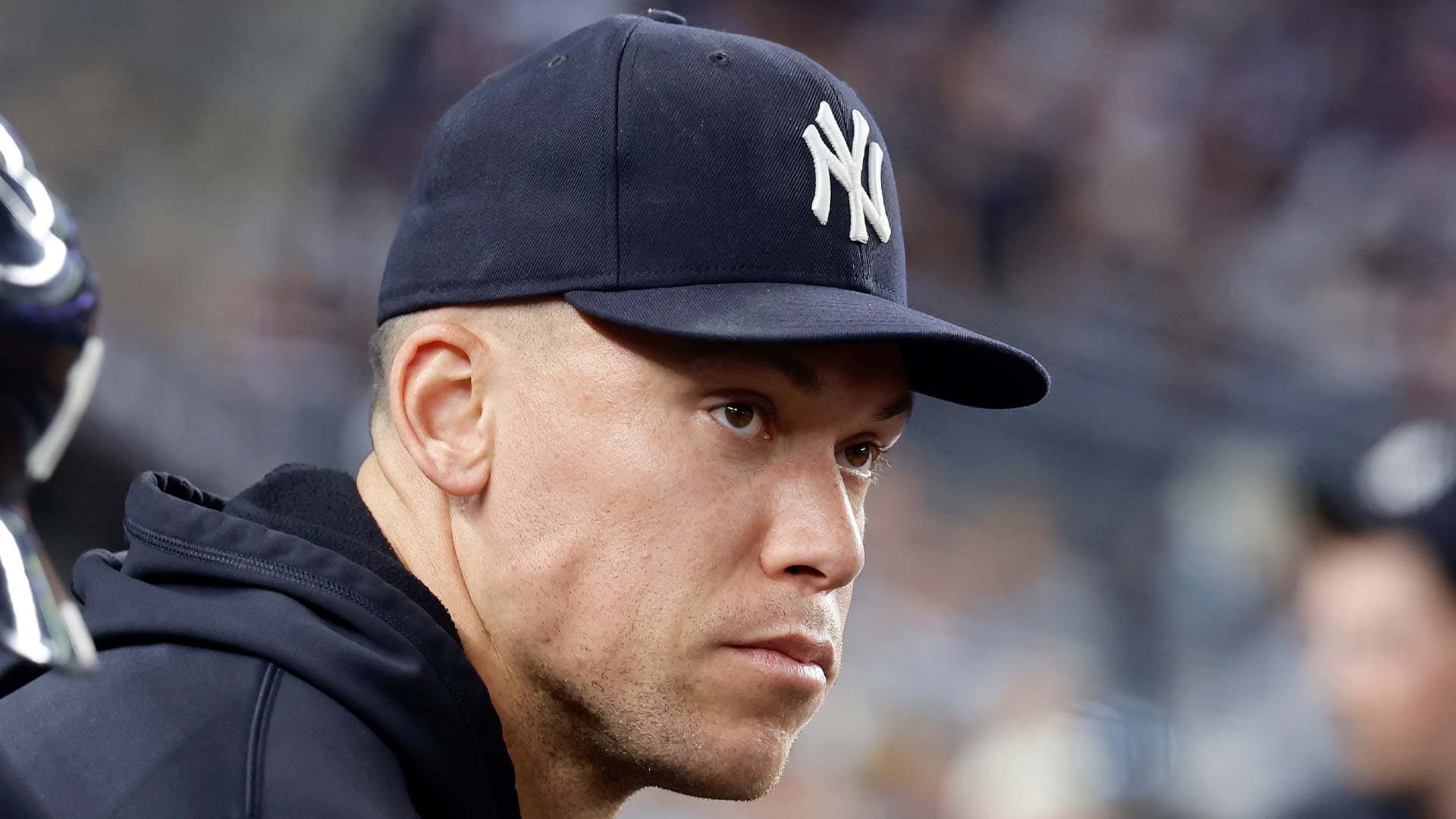 Aaron Judge in action before his rib injury with the Yankees.