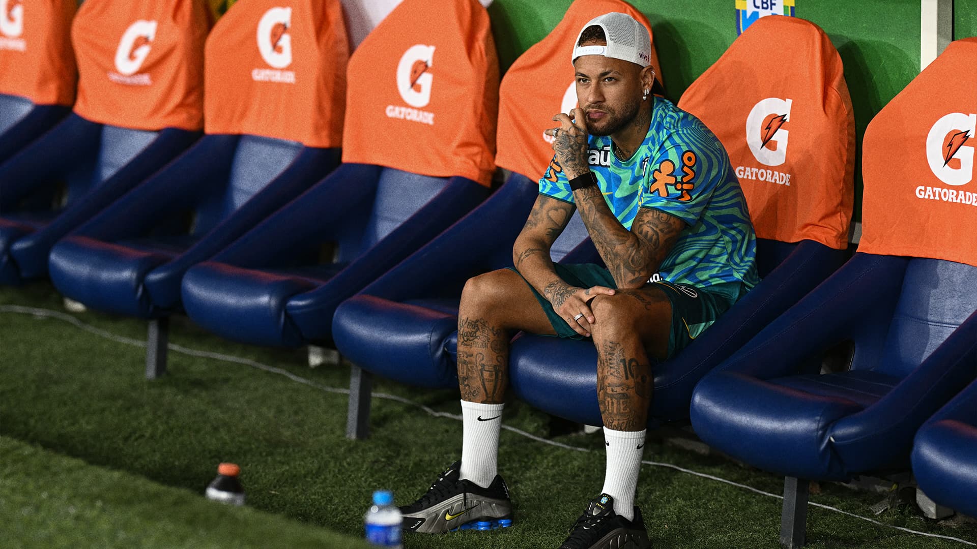 Neymar during a training session before his calf injury