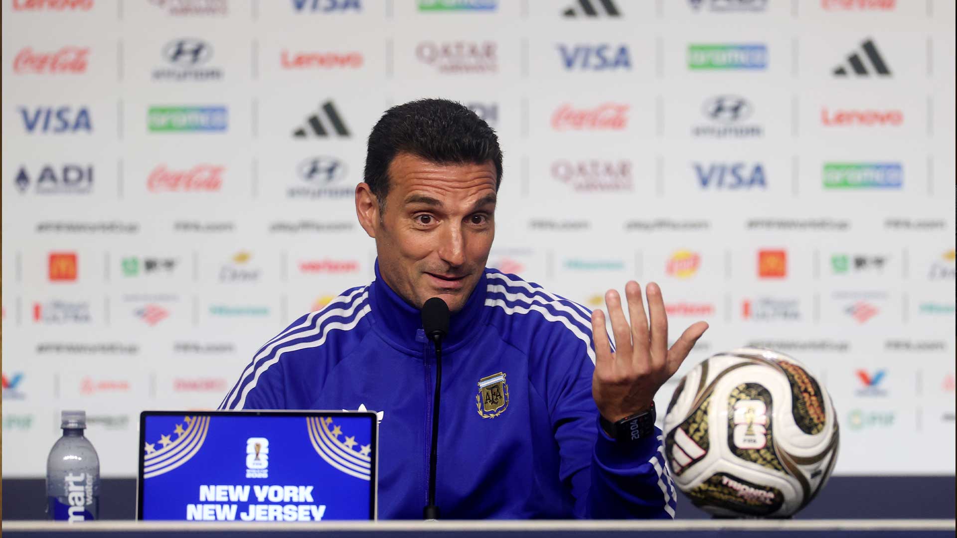 Lionel Scaloni during the post-match press conference after the World Cup final.