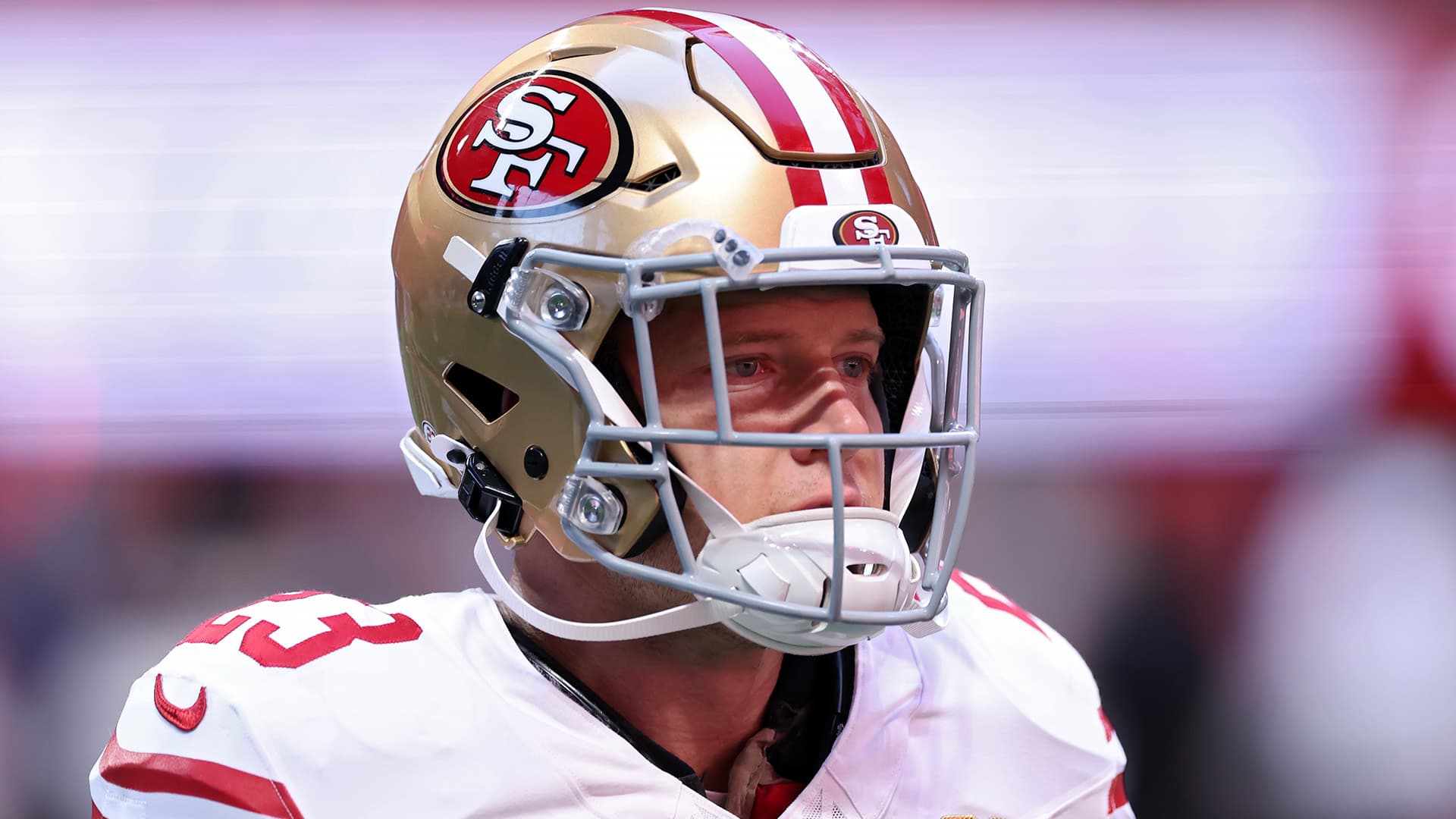 49ers RB Christian McCaffrey Leaves Falcons Game With Thigh Injury Before Returning in Second Half