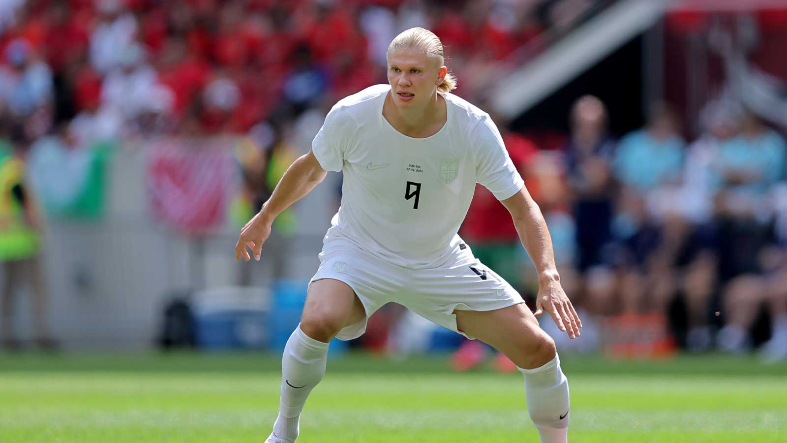 Erling Haaland during a World Cup match against France