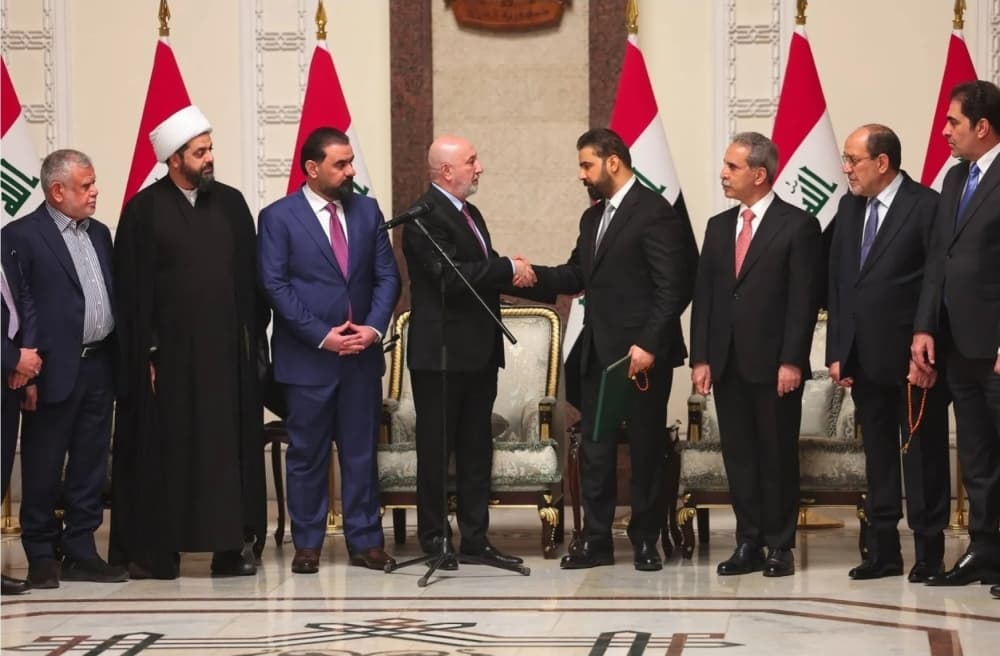 Iraq's Prime Minister-designate Ali Al-Zaydi addressing parliament.
