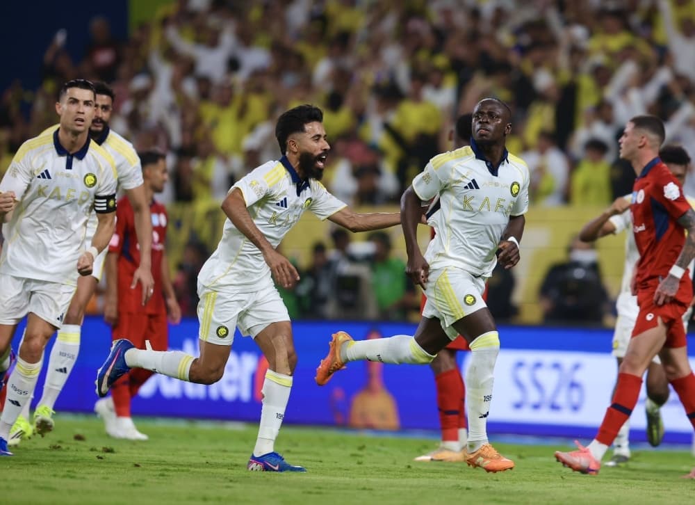 Nassr FC players celebrating their Saudi Pro League title victory
