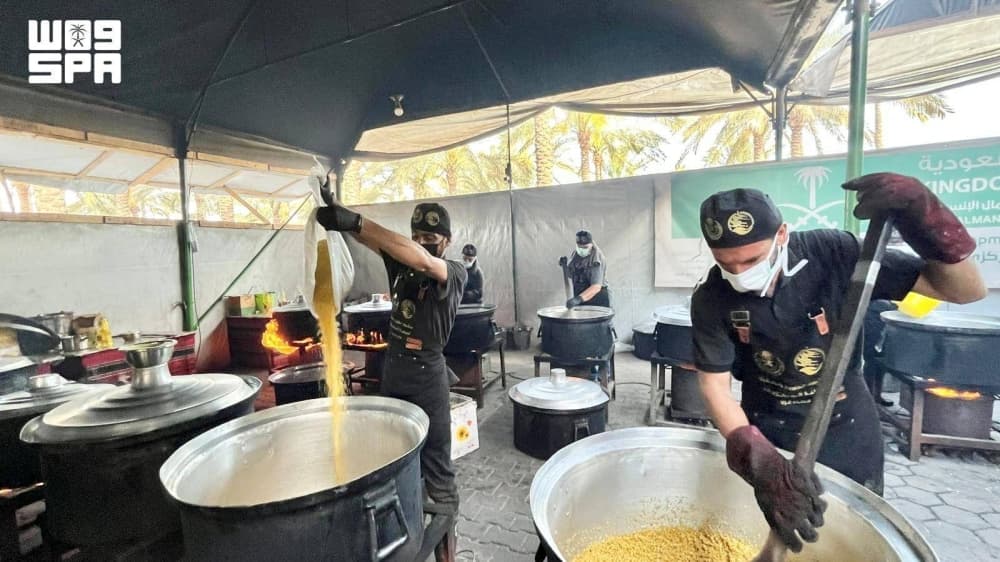 Saudi Arabia distributes food aid to vulnerable populations in Gaza.