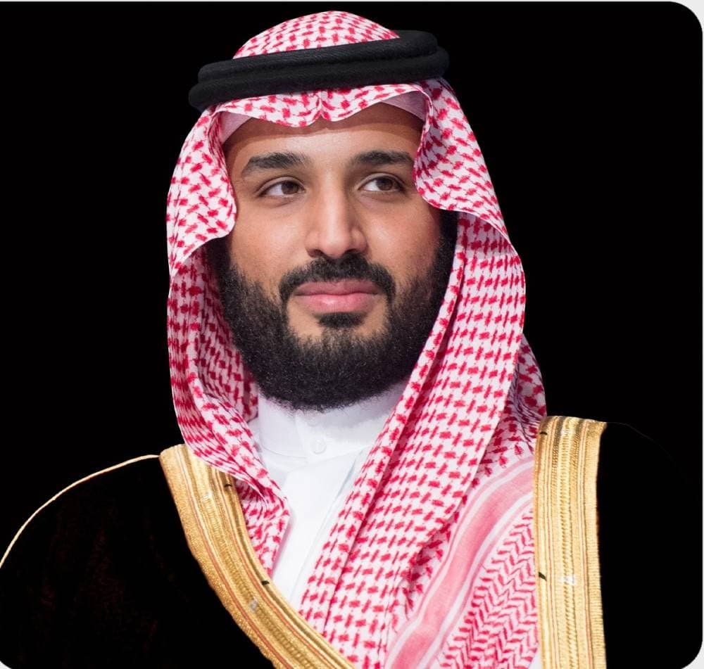 Saudi Crown Prince and French President discussing regional security.