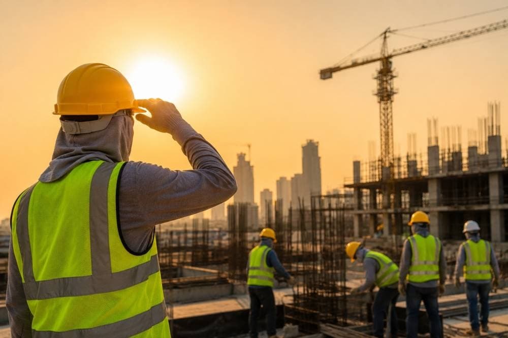 Outdoor workers in the UAE during summer heat