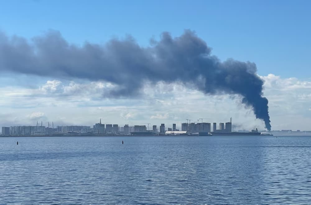 Ukrainian drone strikes targeting military sites in St. Petersburg during an economic forum.