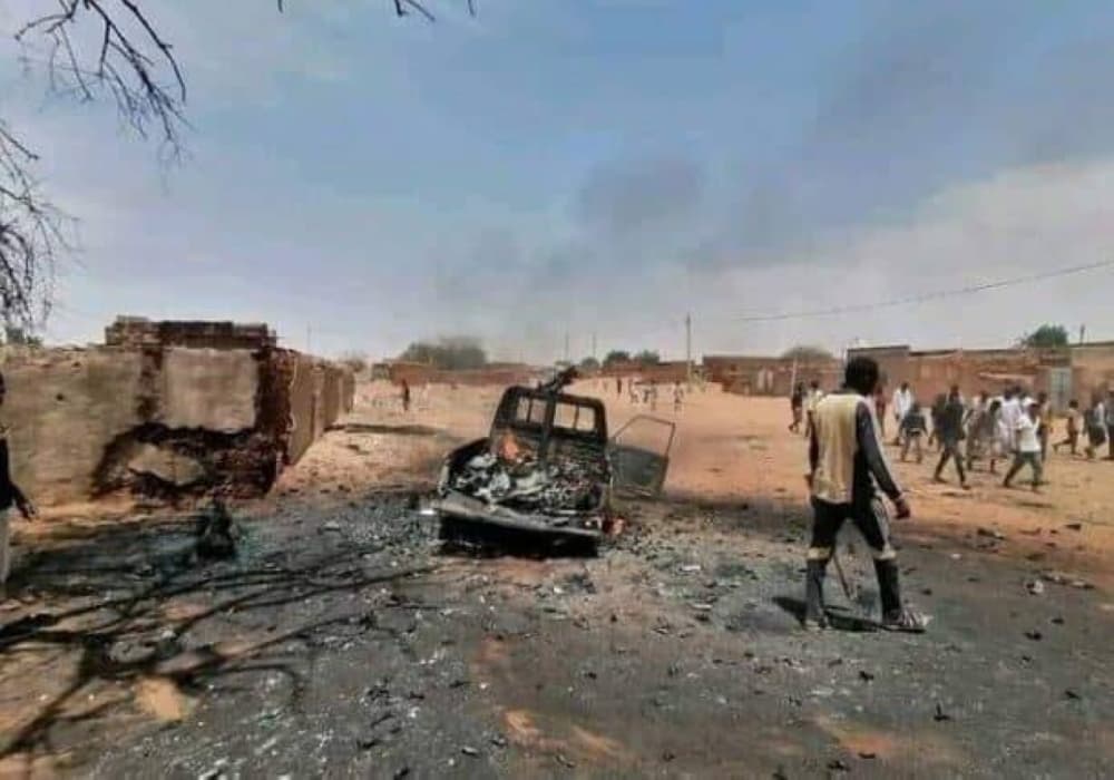 Aerial view of el-Obeid, Sudan, highlighting the impact of military operations.