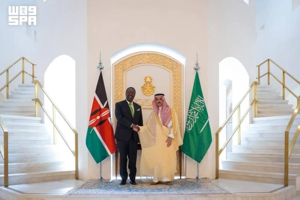 Saudi Arabia and Kenya officials signing agreements to enhance bilateral relations.
