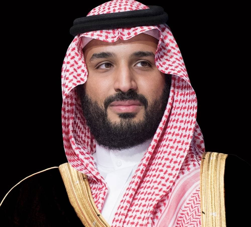 Saudi Crown Prince Mohammed bin Salman and Pakistani Prime Minister Shehbaz Sharif discussing regional security.
