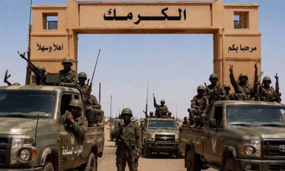 A military operation in Sudan showing captured RSF fighters and destroyed vehicles during the ongoing conflict.