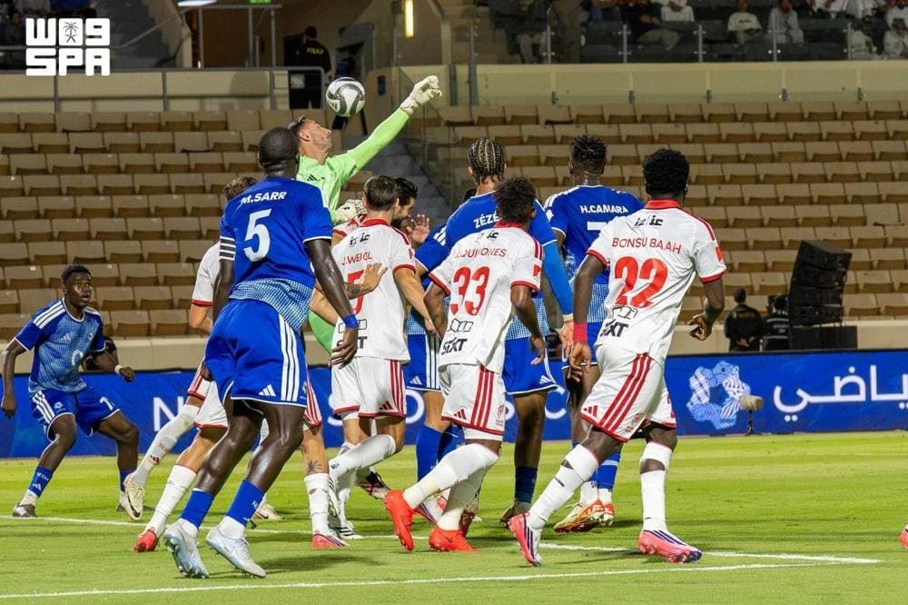 Al-Qadsiah celebrating their 2-0 victory over Neom SC in the Saudi Pro League.