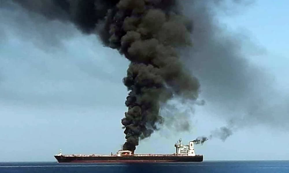 Map showing locations of US strikes on Iranian oil tankers and implications for global oil markets.