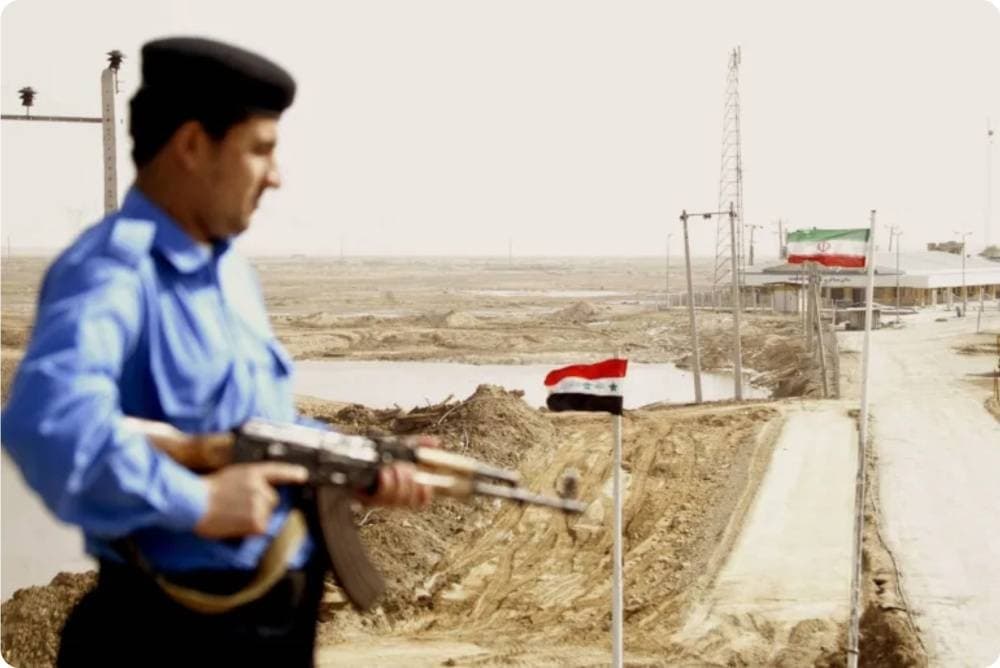 Map showing closed Iraq-Iran border crossings and their implications for regional trade and security.