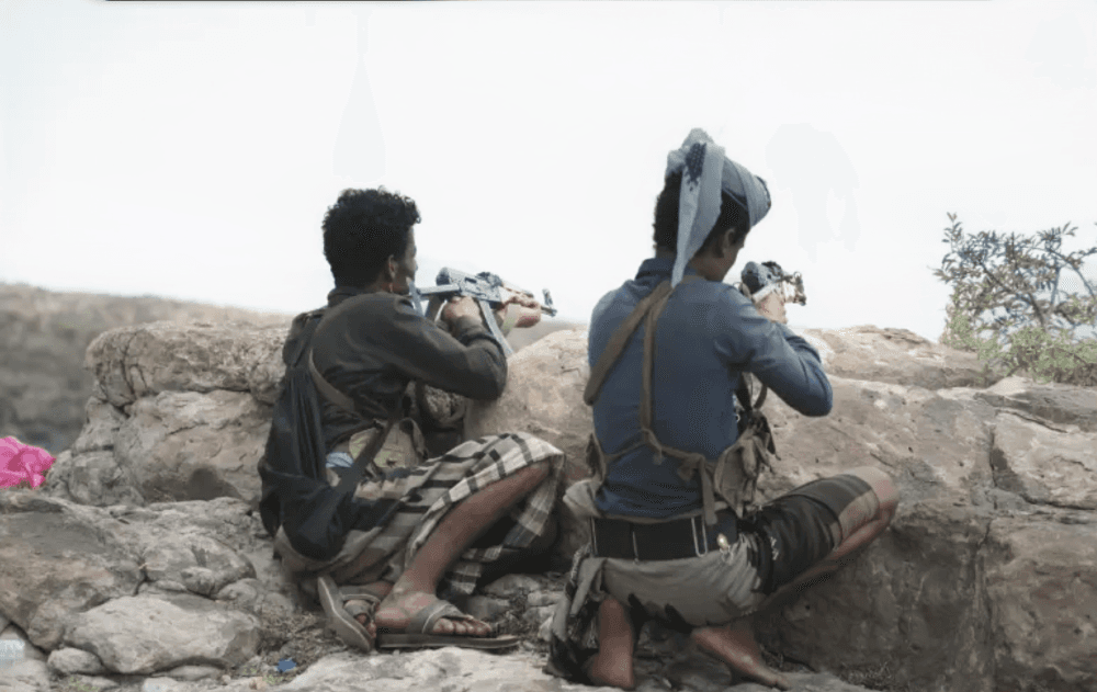 Infographic showing the escalation of Yemeni military operations against Houthi positions, including key statistics and locations.