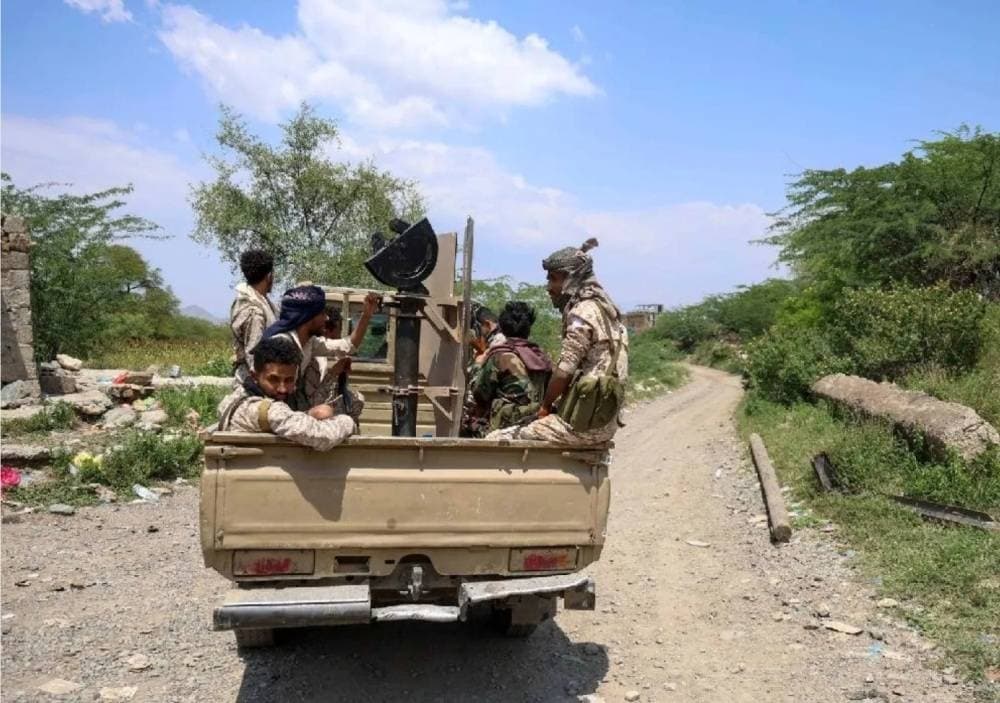 Infographic showing Yemeni military operations against Houthi militia, highlighting key statistics and regional impacts.
