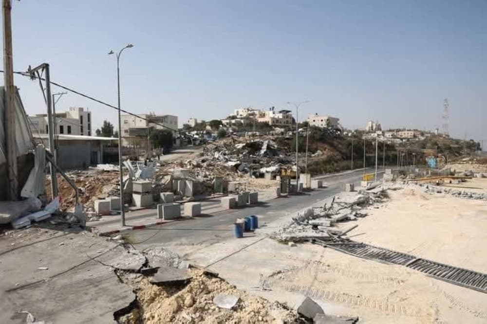 A map highlighting the areas affected by the Israeli military operation in Hebron, showing displacement and demolitions.