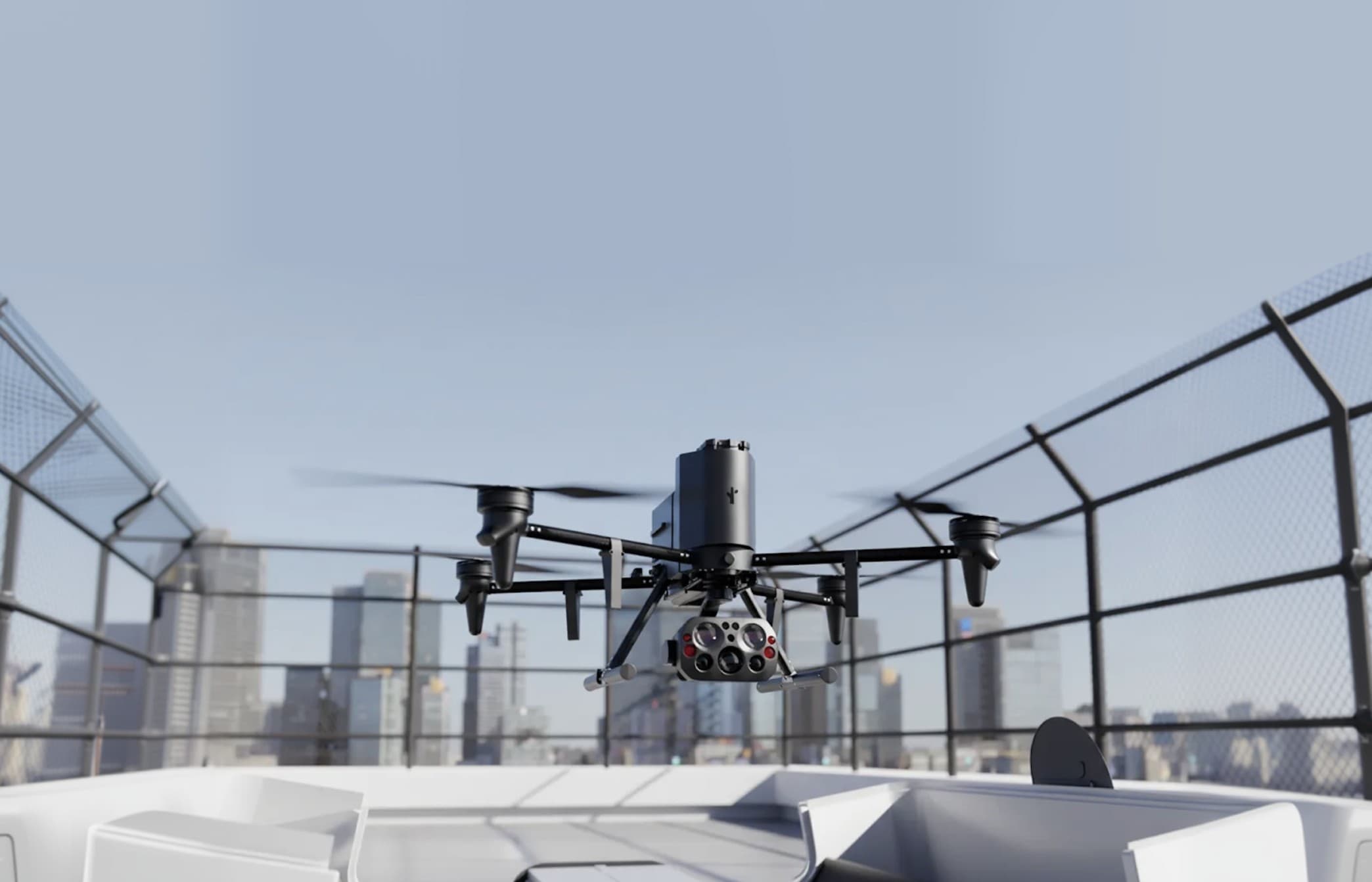 Infographic showing Flock Safety's transition from license plate readers to drone surveillance technology.