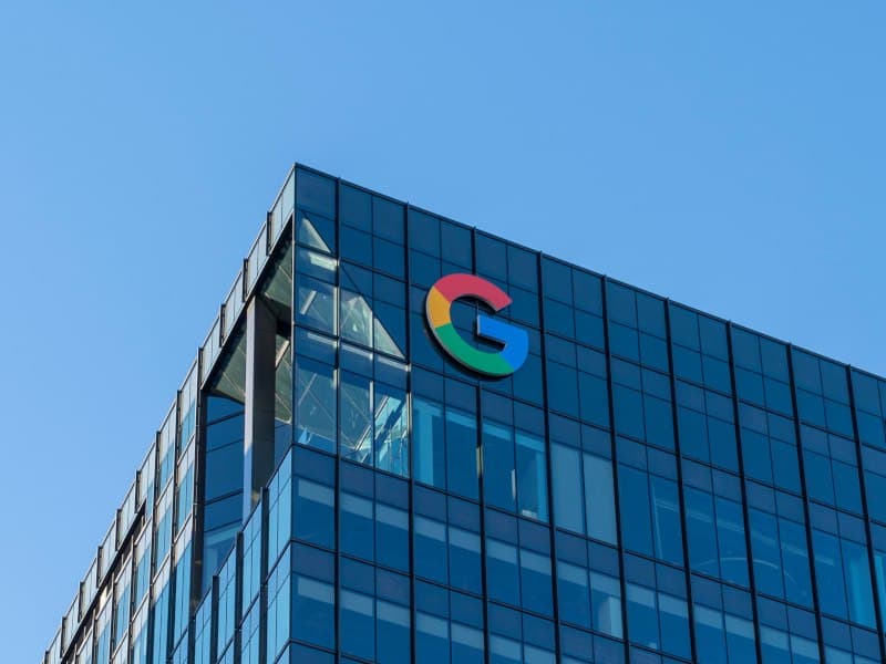 Illustration of the EU imposing a fine on Google for antitrust violations.