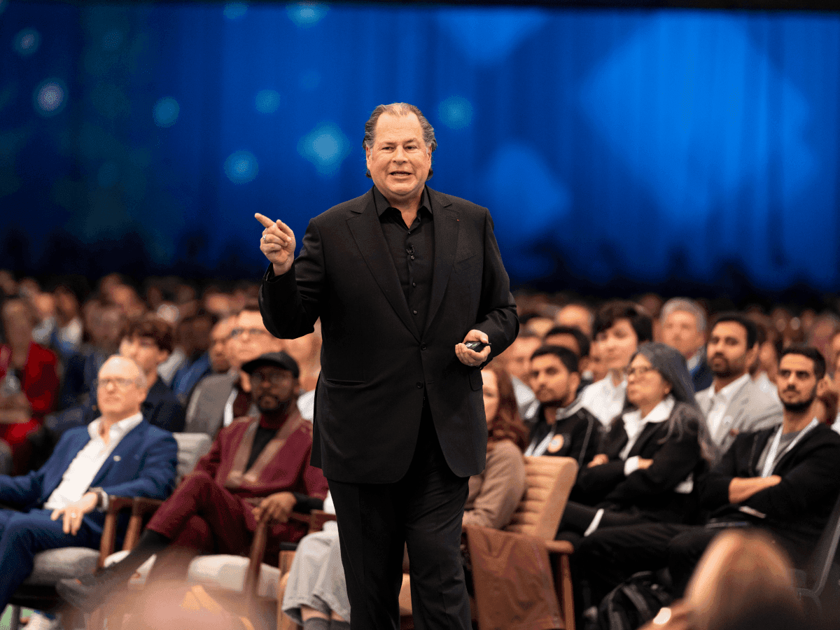 Salesforce and Contentful logos with a digital background