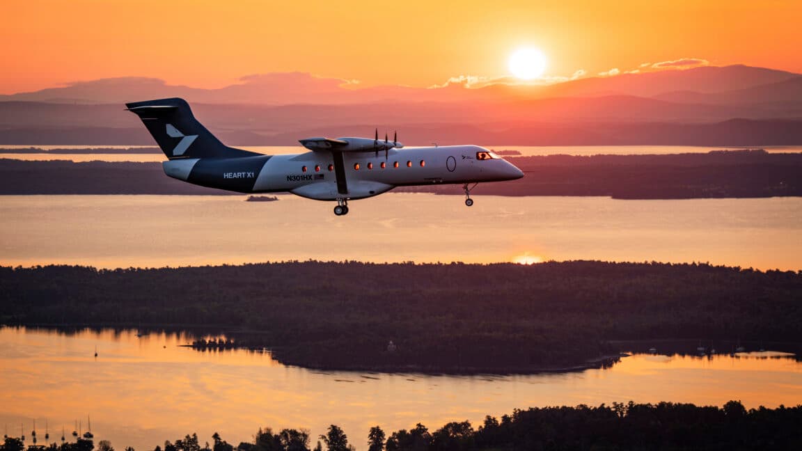 Heart Aerospace's X1 all-electric aircraft in flight