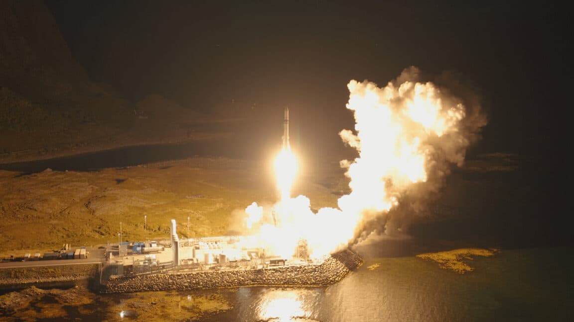 Spectrum rocket launch by Isar Aerospace, marking Europe's first fully commercial orbital launch.