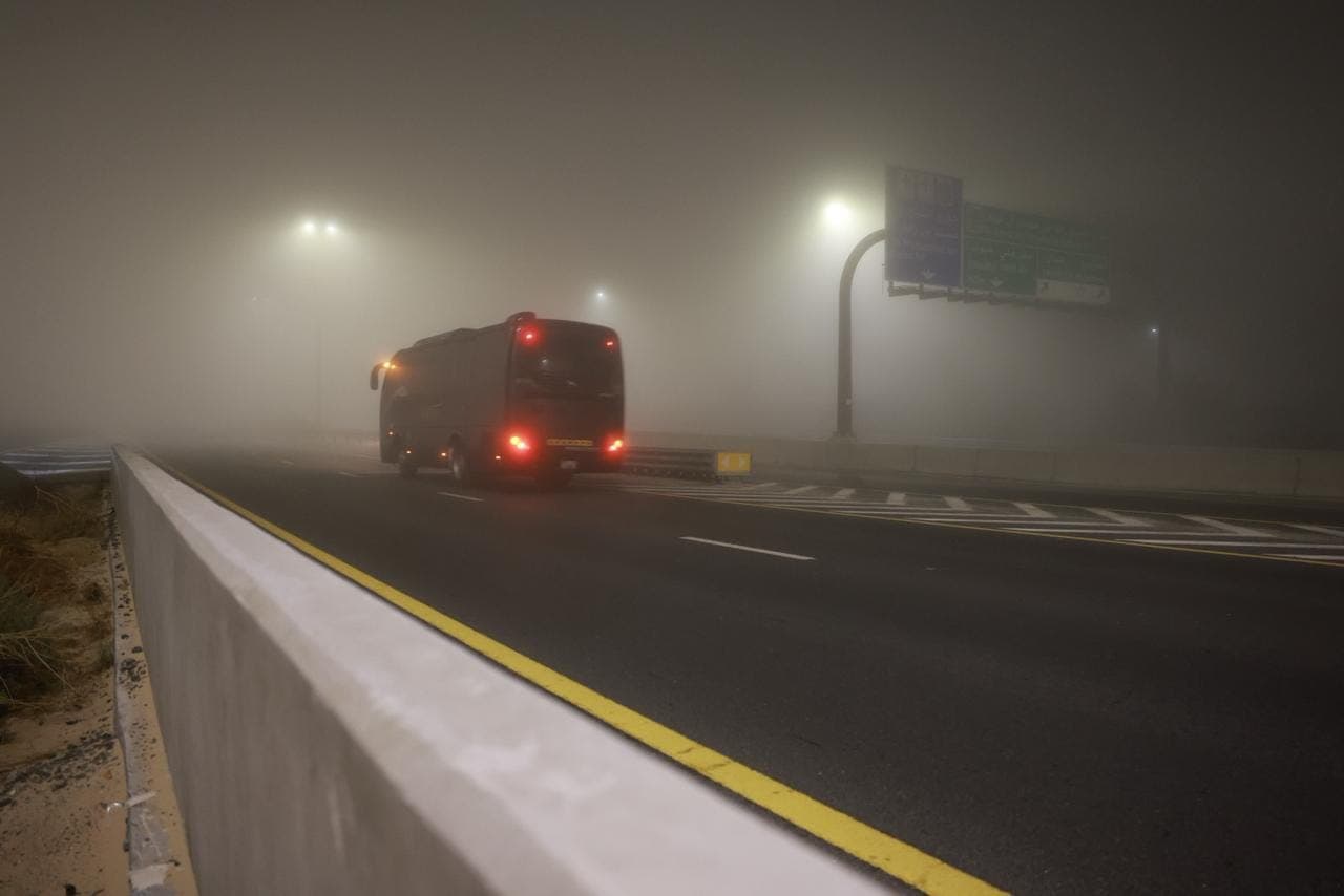 A scenic view of the UAE landscape with dust and sand conditions forecasted.