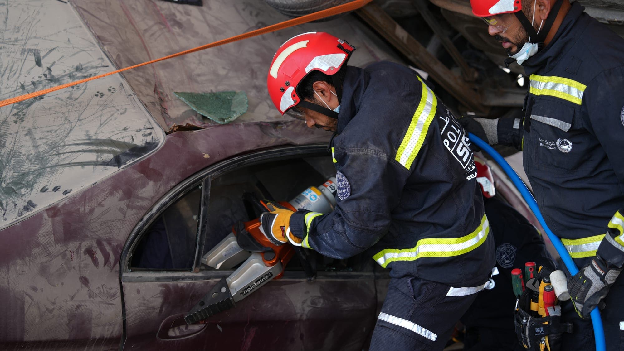 Dubai Police in action during a rescue mission in Dubai