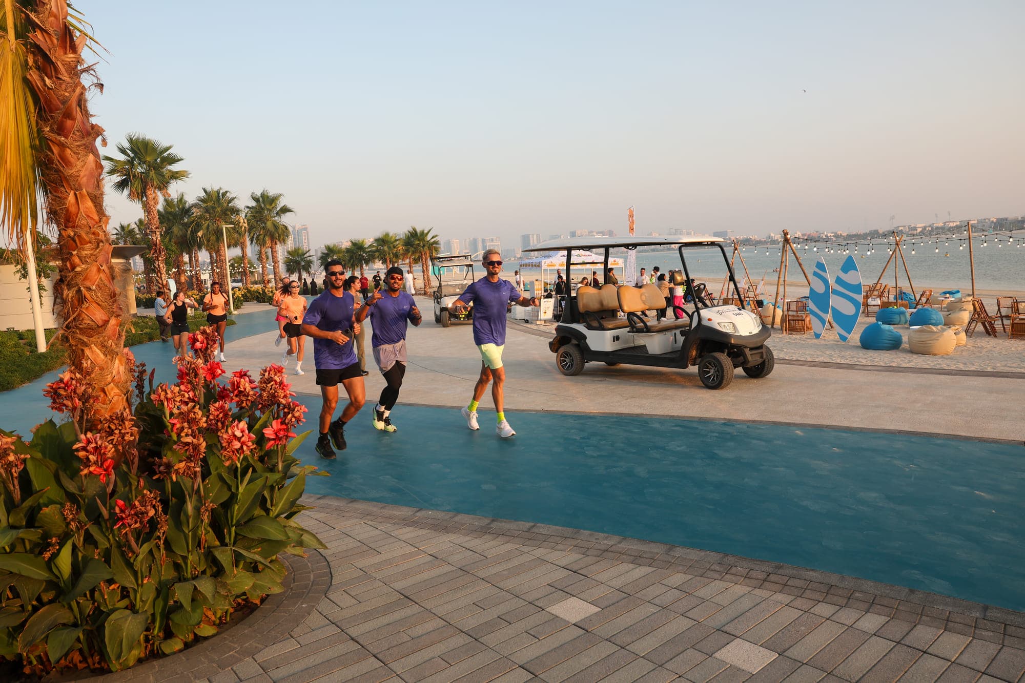 Khor Al Mamzar Beach with new recreational facilities and expanded shoreline.