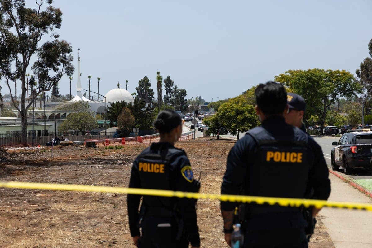 Scene of the Islamic Center of San Diego after the shooting incident.
