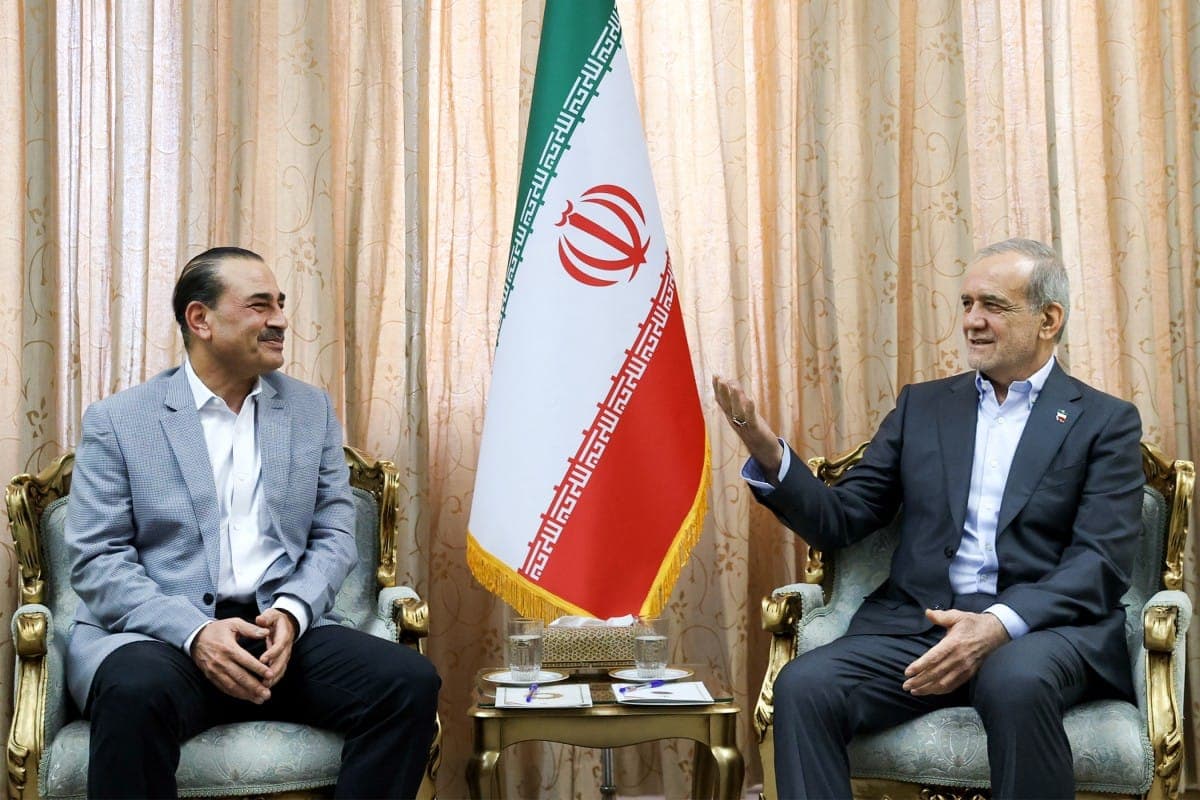 Former President Trump discussing the Iran framework deal announcement.