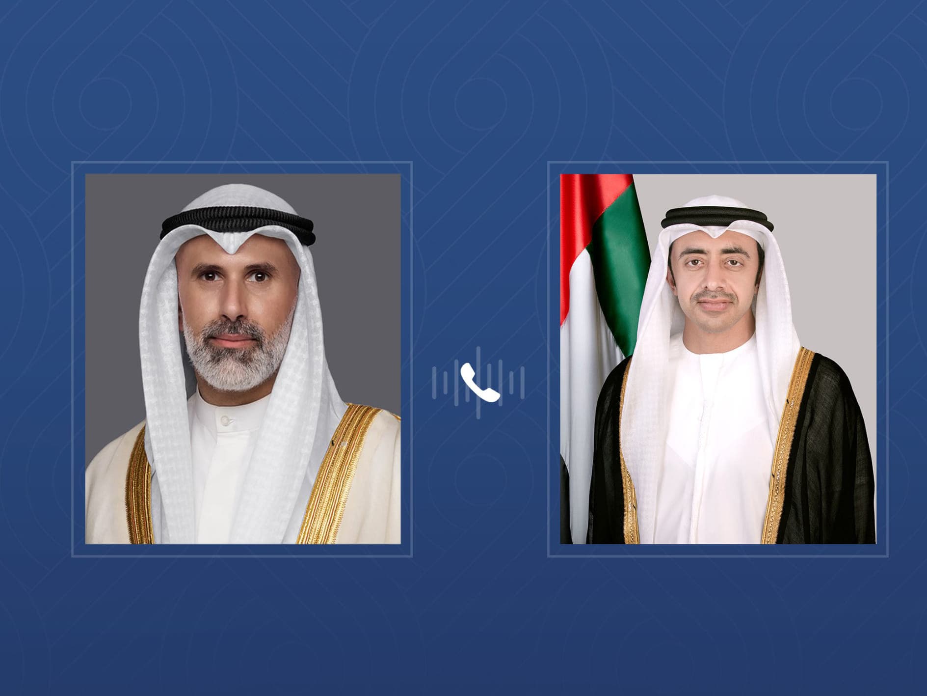 Sheikh Abdullah bin Zayed speaks on the phone regarding Iranian attacks on Kuwait.