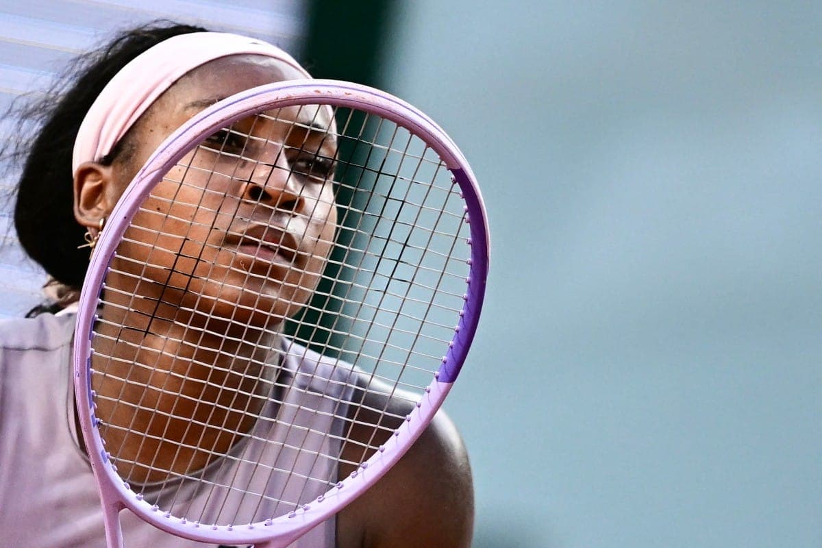 Coco Gauff in action during her match at the French Open.