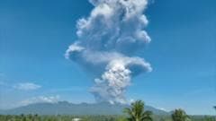 Rescue operations underway following the Mount Dukono eruption in Indonesia.