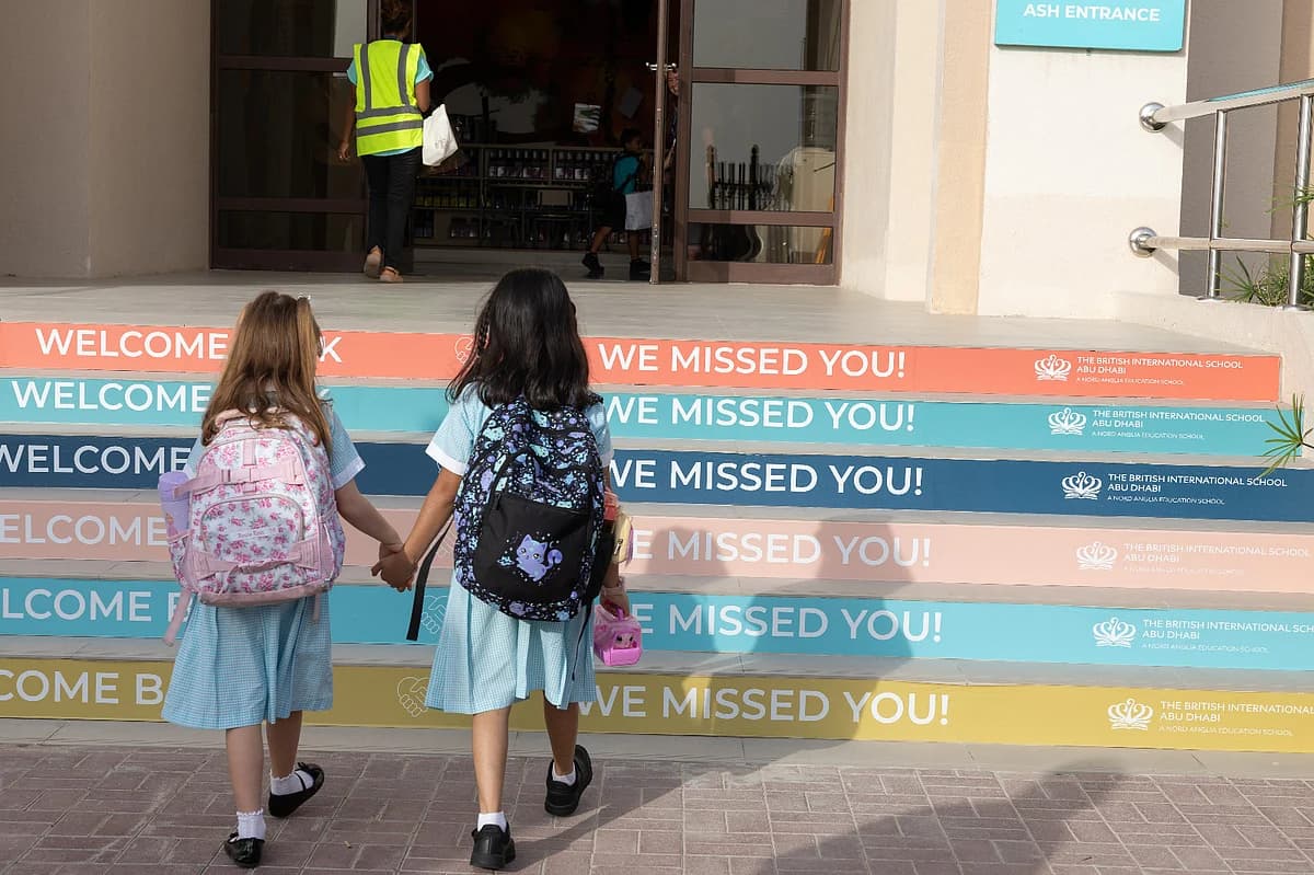 Students in a classroom during the reopening of UAE schools