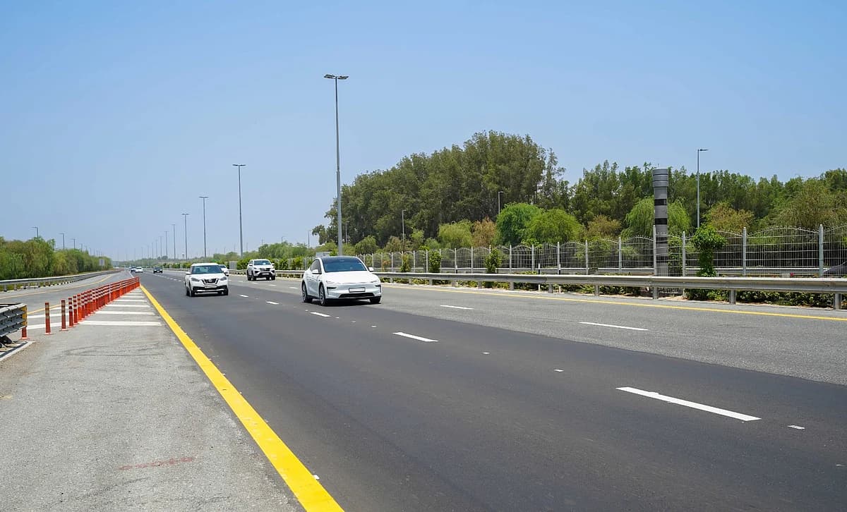Aerial view of Dubai's newly rehabilitated roads and transport lanes.