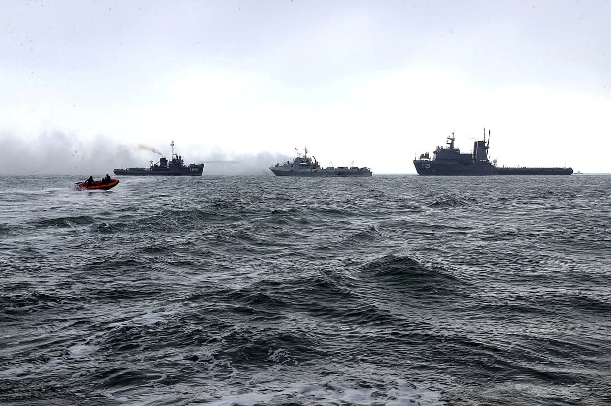 Iranian commercial vessel in the Caspian Sea under threat