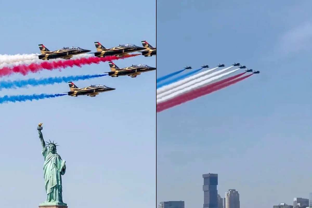 UAE's Al Fursan Aerobatic Team Debuts in US Airspace During Independence Day Celebrations