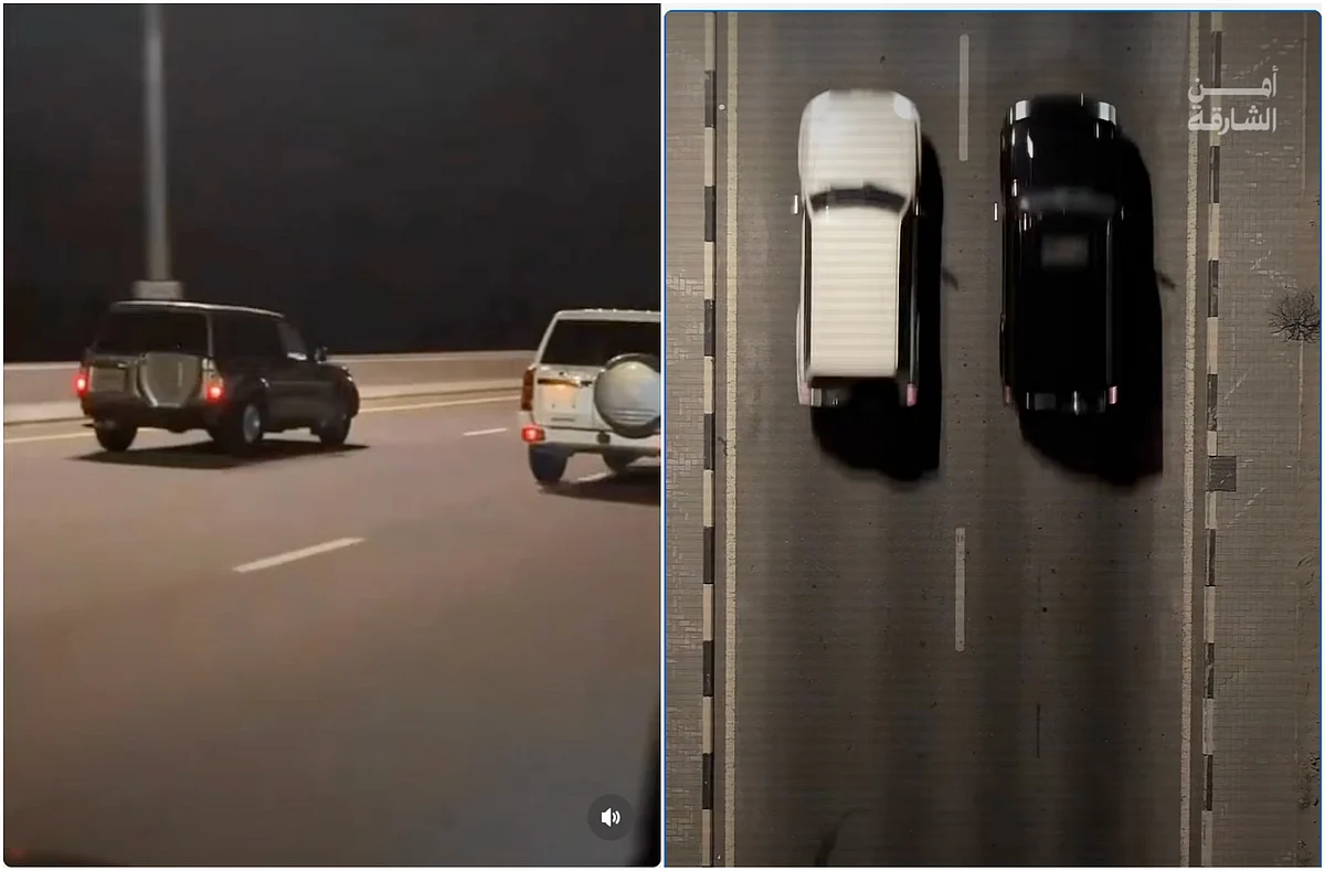 Sharjah Police arresting drivers for reckless driving behavior