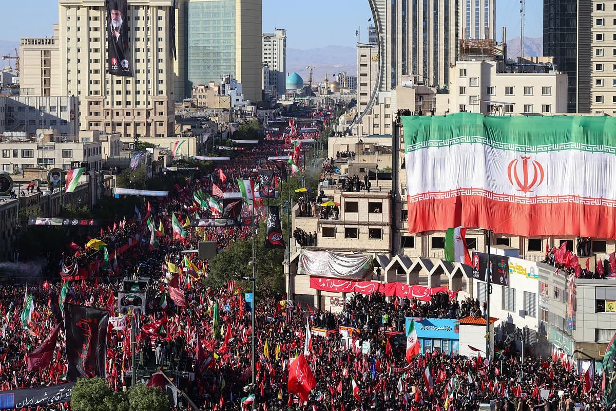 Funeral procession for Ali Khamenei in Mashhad, Iran.