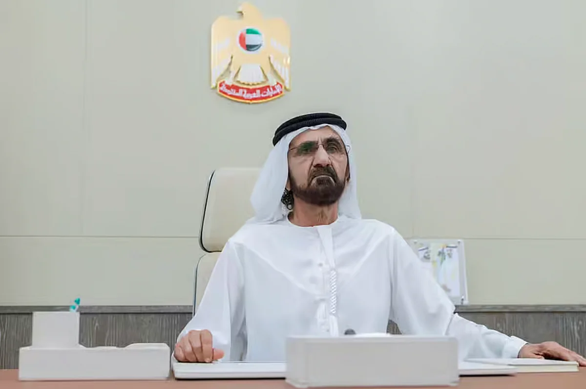 UAE leaders congratulating top secondary school students at a national ceremony.